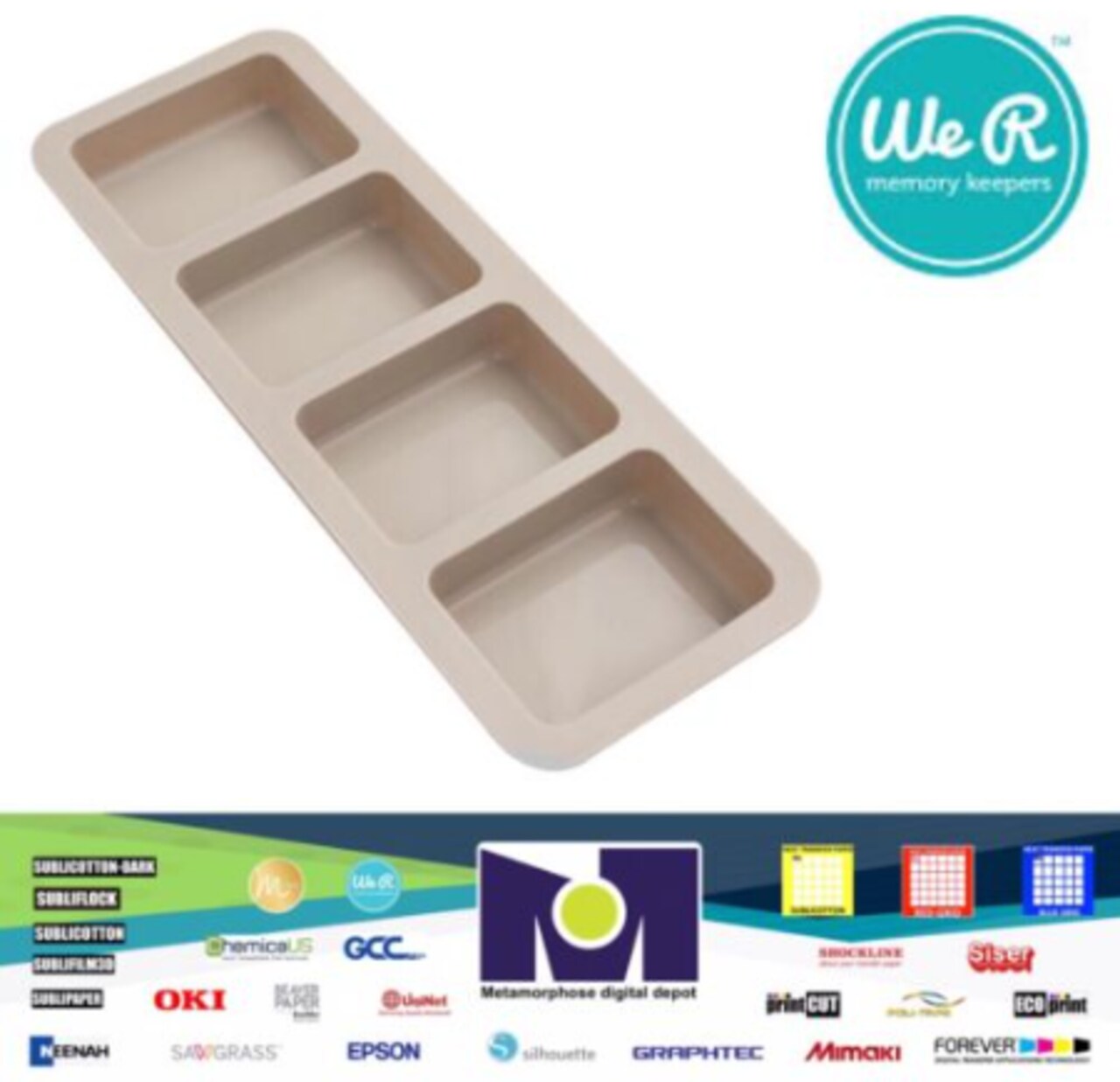 We R Memory Keepers SUDS SOAP Mold, Rectangle, 4 Cavity 60000133